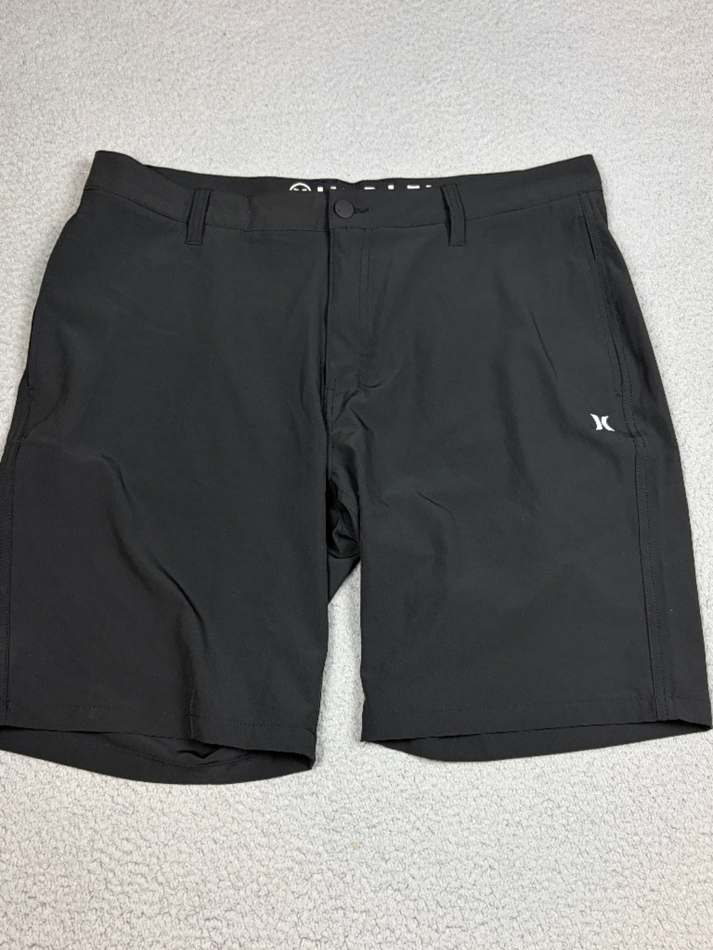 Hurley Shorts Men's Size 38 Black Stretch Performance Wear Casual Logo Pockets